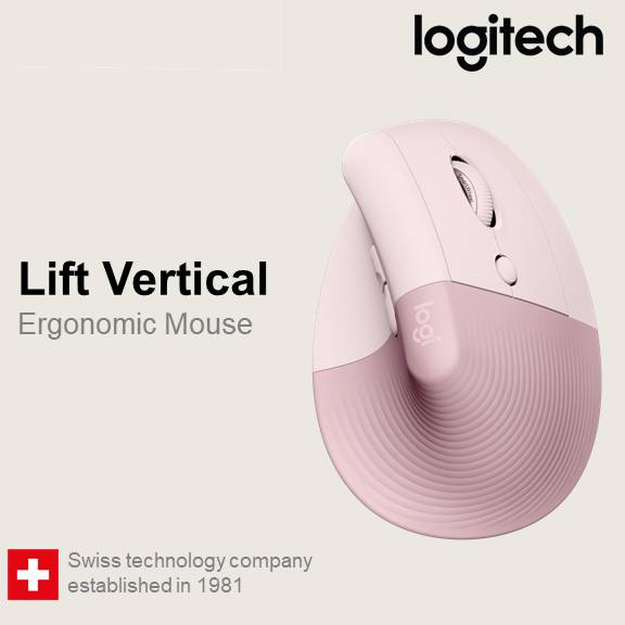 Logitech Lift Vertical Ergonomic Wireless Mouse ( Rose )